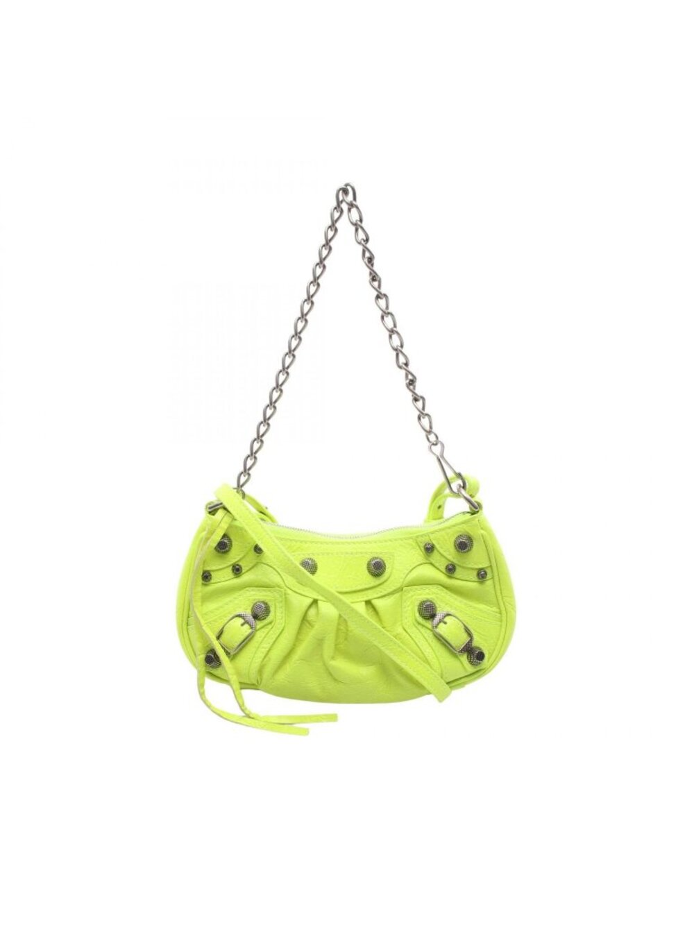 Balenciaga Le Cagole Mini BB le Mini 2-Way Neon Yellow Leather Handbag